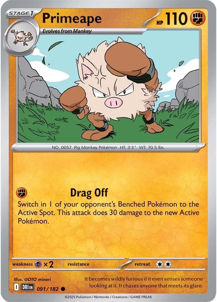 Primeape (091/182) [Scarlet & Violet: Destined Rivals] - Pokémon - Card Brawlers | Quebec | Canada |