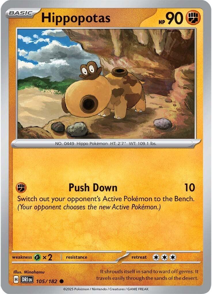 Hippopotas (105/182) [Scarlet & Violet: Destined Rivals] - Pokémon - Card Brawlers | Quebec | Canada |