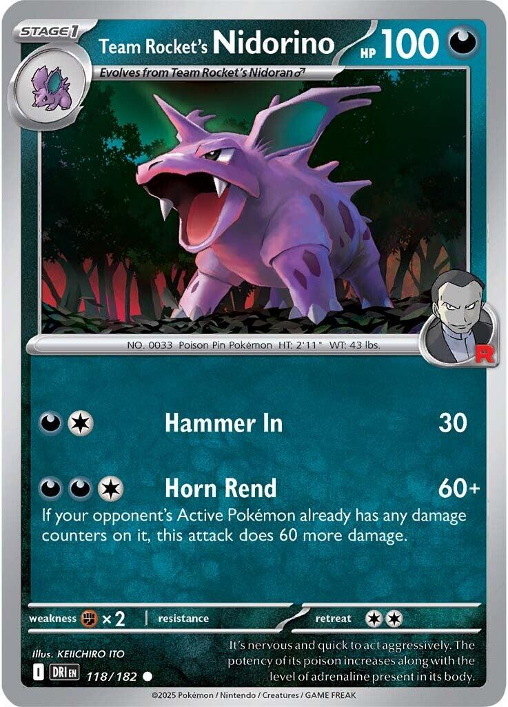 Team Rocket's Nidorino (118/182) [Scarlet & Violet: Destined Rivals] - Pokémon - Card Brawlers | Quebec | Canada |