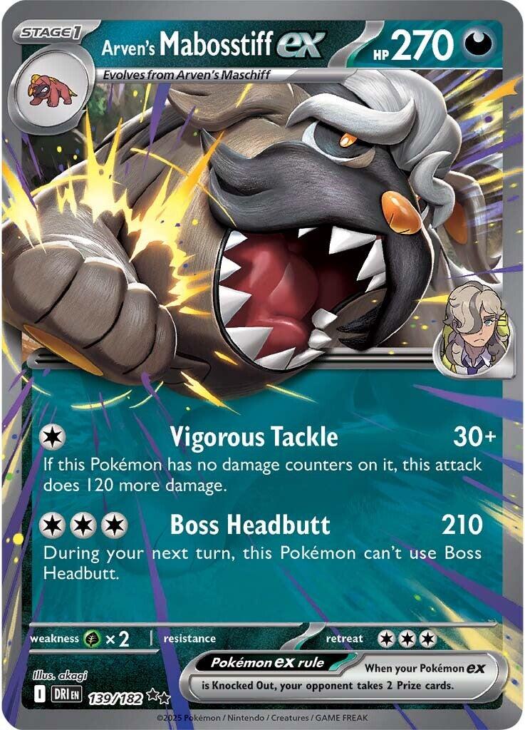 Arven's Mabosstiff ex (139/182) [Scarlet & Violet: Destined Rivals] - Pokémon - Card Brawlers | Quebec | Canada |