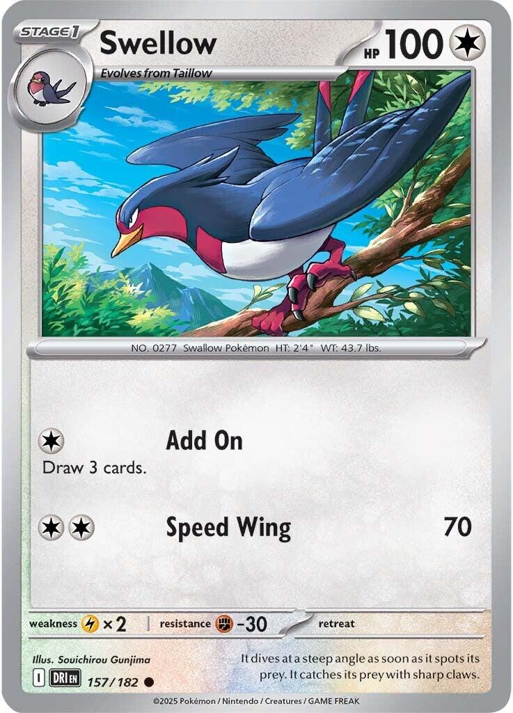 Swellow (157/182) [Scarlet & Violet: Destined Rivals] - Pokémon - Card Brawlers | Quebec | Canada |