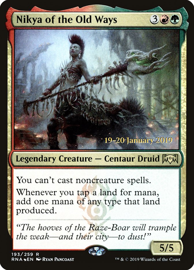 Nikya of the Old Ways [Ravnica Allegiance Prerelease Promos] - Magic: The Gathering - Card Brawlers | Quebec | Canada |