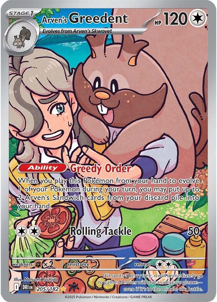 Arven's Greedent (205/182) [Scarlet & Violet: Destined Rivals] - Pokémon - Card Brawlers | Quebec | Canada |