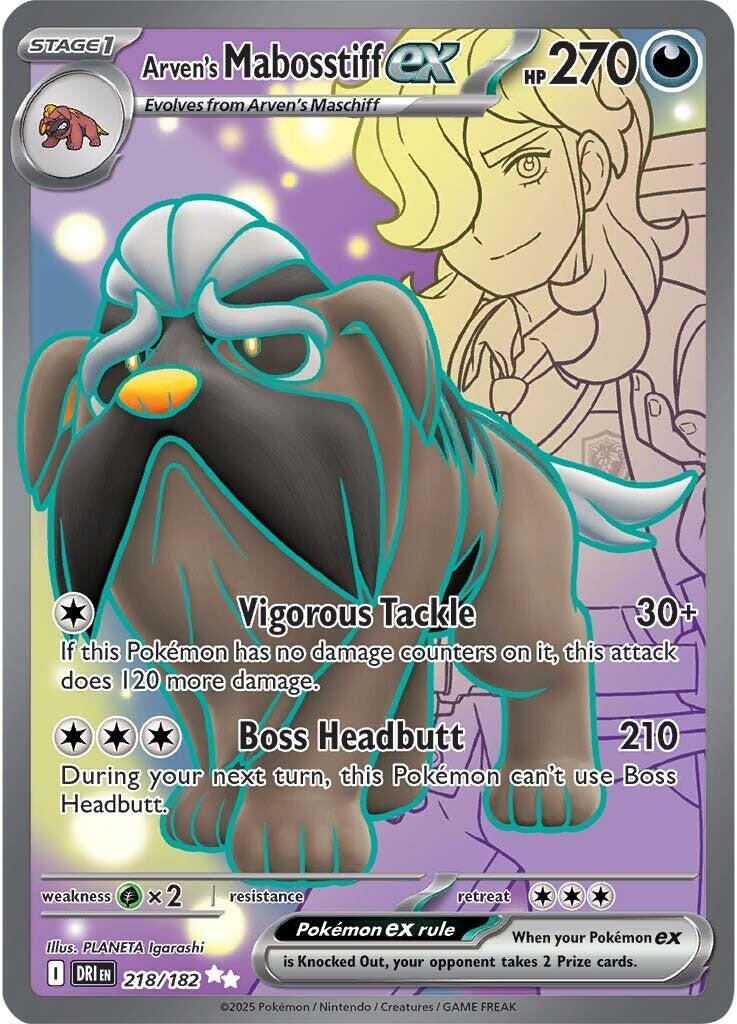 Arven's Mabosstiff ex (218/182) [Scarlet & Violet: Destined Rivals] - Pokémon - Card Brawlers | Quebec | Canada |