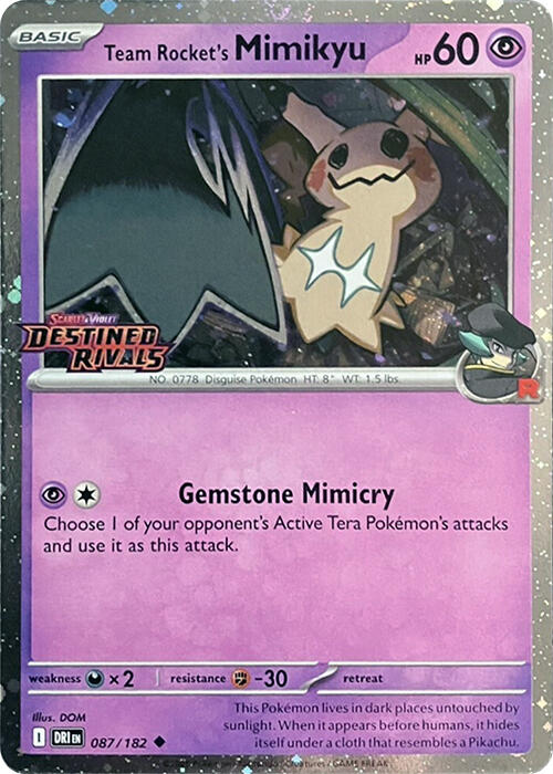 Team Rocket's Mimikyu (087/182) (Destined Rivals Stamp) [Scarlet & Violet: Destined Rivals] - Pokémon - Card Brawlers | Quebec | Canada |