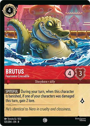 Brutus - Fearsome Crocodile (Cold Foil) (125/204) [Reign of Jafar] - Disney - Card Brawlers | Quebec | Canada |