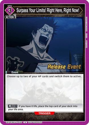 Surpass Your Limits! Right Here, Right Now! (UEPR/BCV-1-030) - UE08BT Black Clover Release Event Cards - UE08BT: Black Clover Release Event Cards - Card Brawlers | Quebec | Canada |