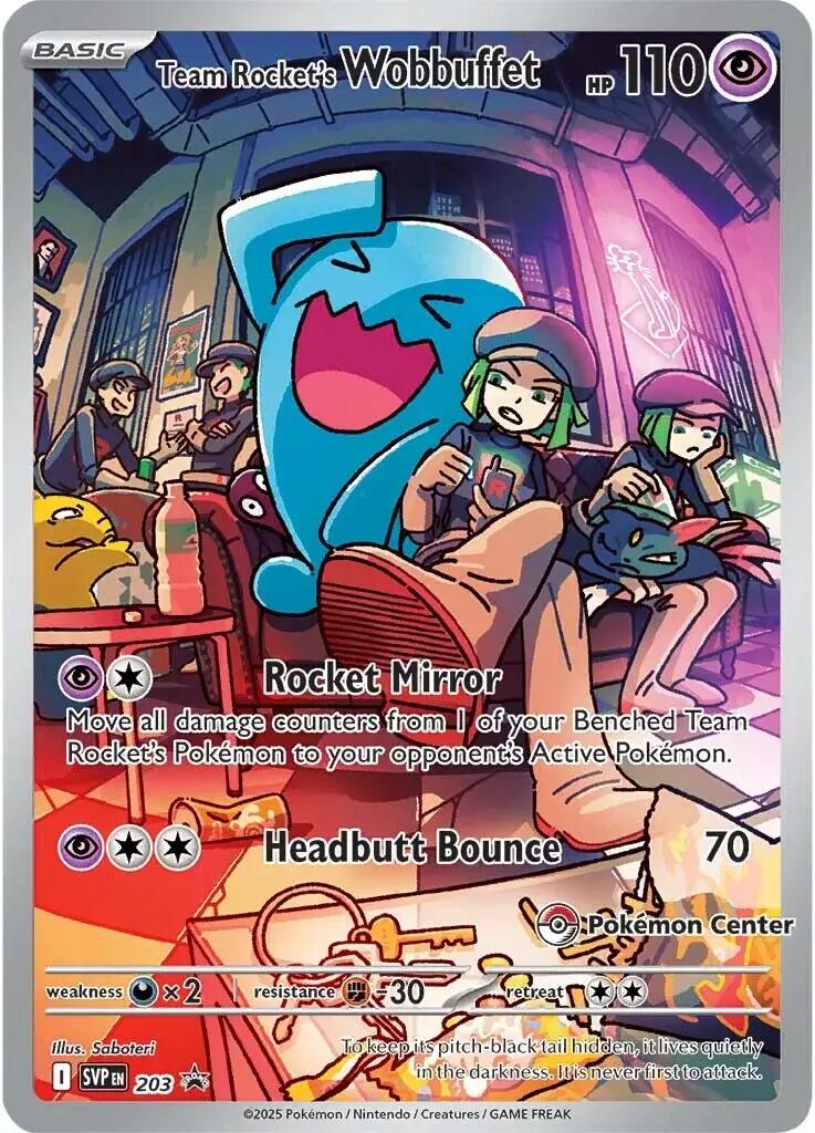 Team Rocket's Wobbuffet (203) (Pokemon Center Exclusive) [Scarlet & Violet: Black Star Promos] - Pokémon - Card Brawlers | Quebec | Canada |
