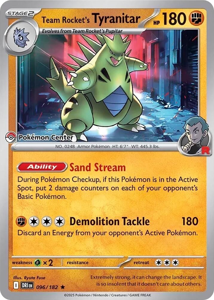 Team Rocket's Tyranitar (096/182) (Pokemon Center Exclusive) [Miscellaneous Cards] - Pokémon - Card Brawlers | Quebec | Canada |