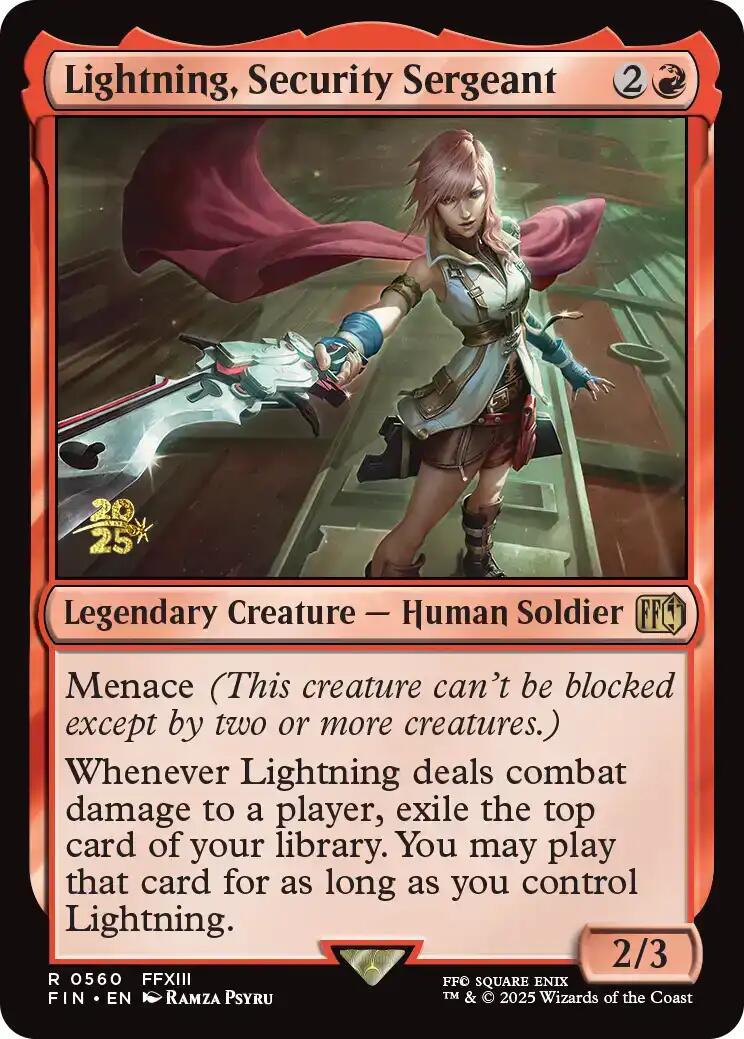 Lightning, Security Sergeant [FINAL FANTASY Prerelease Promo] - Magic: The Gathering - Card Brawlers | Quebec | Canada |