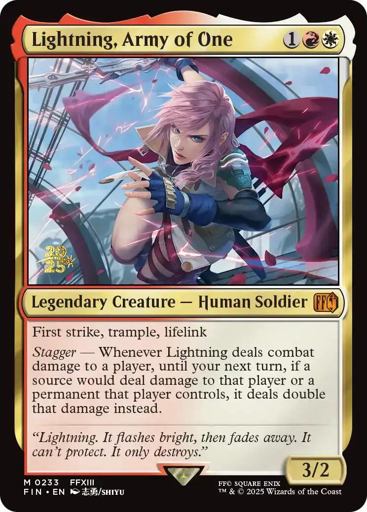 Lightning, Army of One [FINAL FANTASY Prerelease Promo] - Magic: The Gathering - Card Brawlers | Quebec | Canada |
