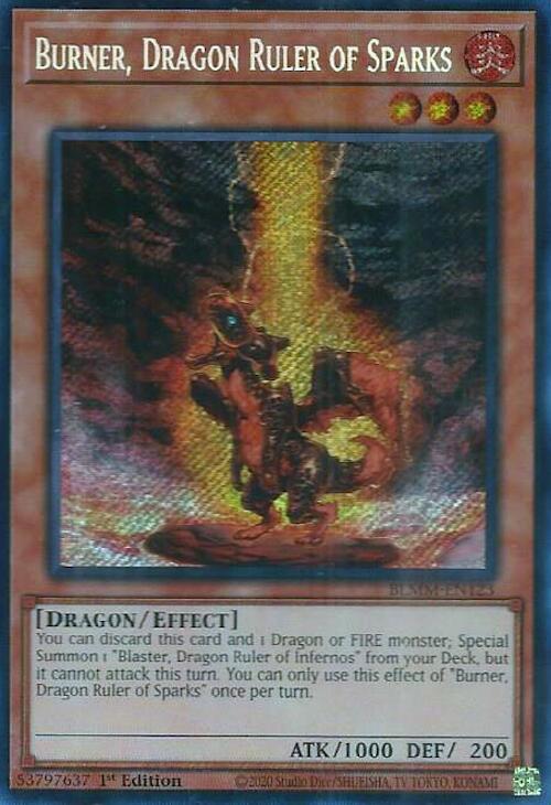 Burner, Dragon Ruler of Sparks [BLMM-EN123] Secret Rare - Yu-Gi-Oh! - Card Brawlers | Quebec | Canada |