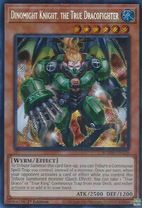Dinomight Knight, the True Dracofighter [BLMM-EN126] Secret Rare - Yu-Gi-Oh! - Card Brawlers | Quebec | Canada |