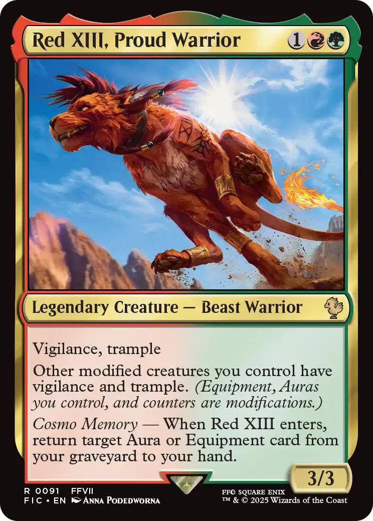 Red XIII, Proud Warrior (Surge Foil) [FINAL FANTASY Commander] - Magic: The Gathering - Card Brawlers | Quebec | Canada |