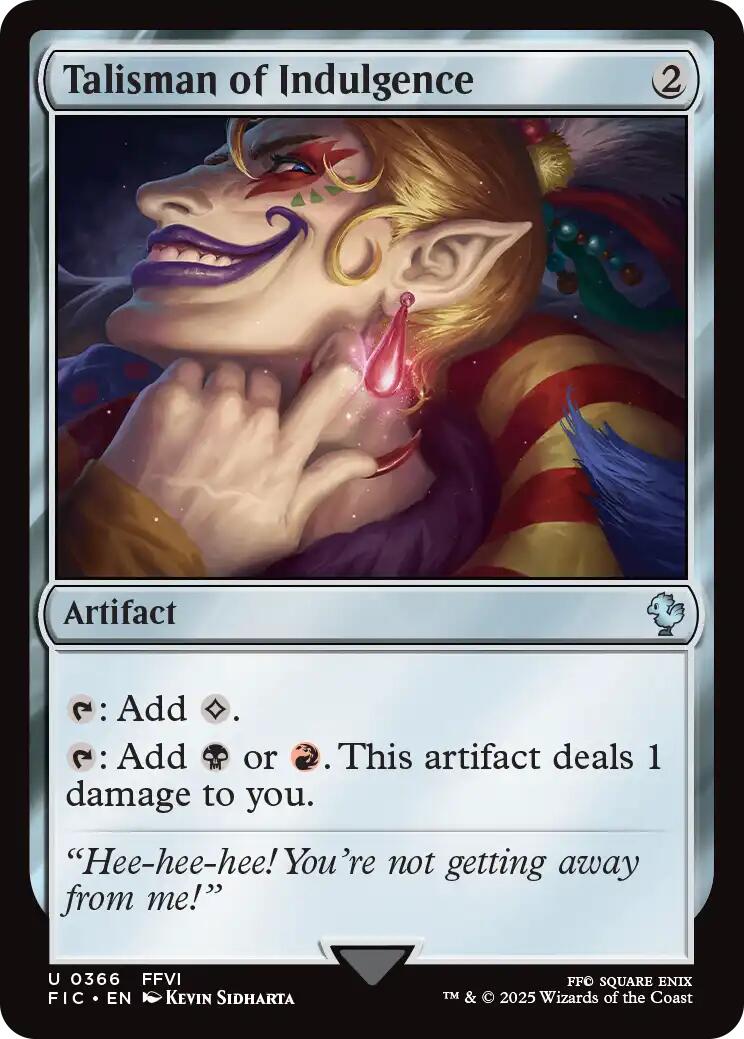 Talisman of Indulgence (Surge Foil) [FINAL FANTASY Commander] - Magic: The Gathering - Card Brawlers | Quebec | Canada |