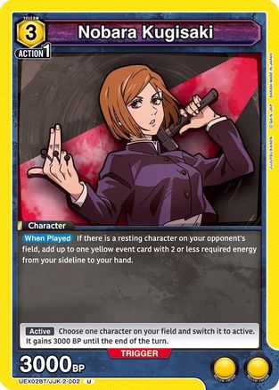 Nobara Kugisaki (002) (UEX02BT/JJK-2-002) - UEX02BT Jujutsu Kaisen Vol2 - UEX02BT: Jujutsu Kaisen Vol.2 - Card Brawlers | Quebec | Canada |
