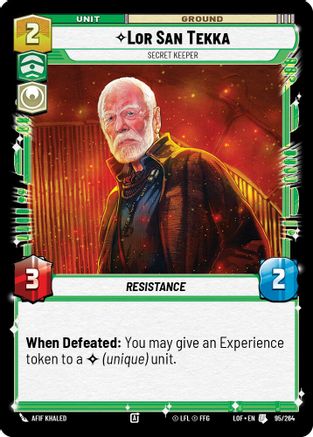 Lor San Tekka - Secret Keeper (95/264) (95/264) [Legends of the Force] - Fantasy Flight Games - Card Brawlers | Quebec | Canada |