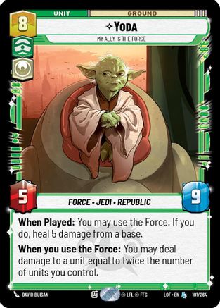 Yoda - My Ally is the Force (101/264) (101/264) [Legends of the Force] - Fantasy Flight Games - Card Brawlers | Quebec | Canada |