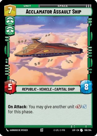 Acclamator Assault Ship (106/264) (106/264) [Legends of the Force] - Fantasy Flight Games - Card Brawlers | Quebec | Canada |