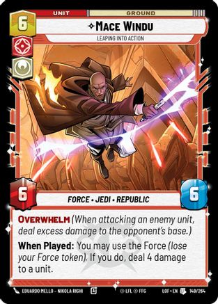Mace Windu - Leaping into Action (149/264) (149/264) [Legends of the Force] - Fantasy Flight Games - Card Brawlers | Quebec | Canada |