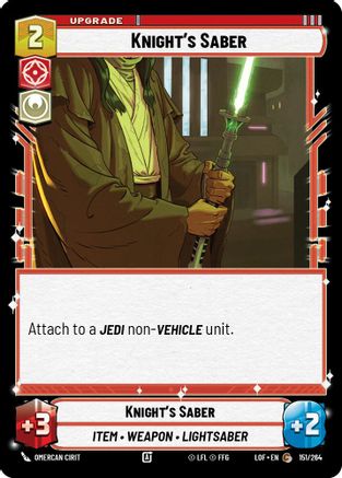 Knight's Saber (151/264) (151/264) [Legends of the Force] - Fantasy Flight Games - Card Brawlers | Quebec | Canada |