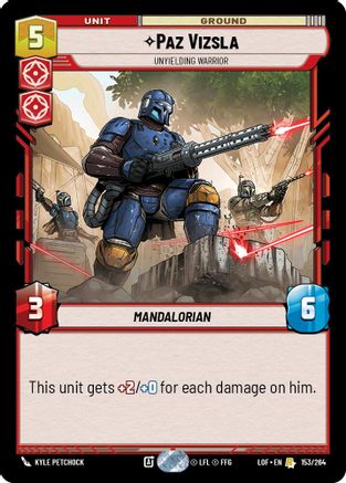 Paz Vizsla - Unyielding Warrior (153/264) (153/264) [Legends of the Force] - Fantasy Flight Games - Card Brawlers | Quebec | Canada |
