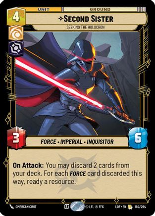 Second Sister - Seeking the Holocron (184/264) (184/264) [Legends of the Force] - Fantasy Flight Games - Card Brawlers | Quebec | Canada |