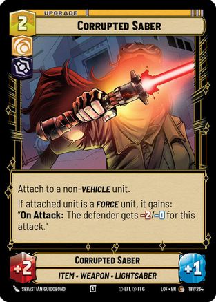 Corrupted Saber (187/264) (187/264) [Legends of the Force] - Fantasy Flight Games - Card Brawlers | Quebec | Canada |