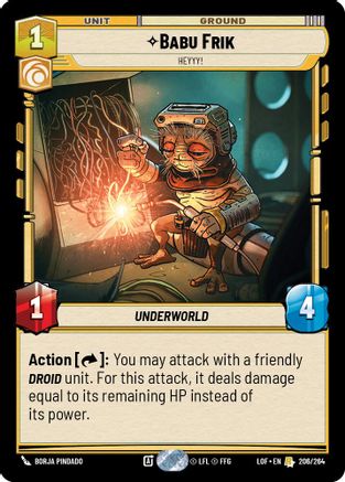 Babu Frik - Heyyy! (206/264) (206/264) [Legends of the Force] - Fantasy Flight Games - Card Brawlers | Quebec | Canada |