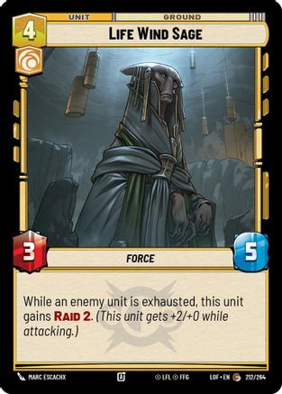 Life Wind Sage (212/264) (212/264) [Legends of the Force] - Fantasy Flight Games - Card Brawlers | Quebec | Canada |