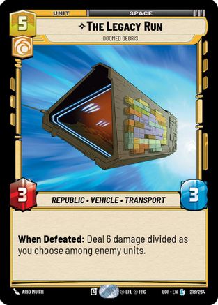The Legacy Run - Doomed Debris (213/264) (213/264) [Legends of the Force] - Fantasy Flight Games - Card Brawlers | Quebec | Canada |