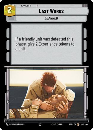 Last Words (263/264) (263/264) [Legends of the Force] - Fantasy Flight Games - Card Brawlers | Quebec | Canada |