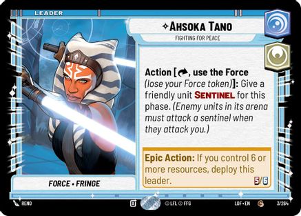 Ahsoka Tano - Fighting For Peace (003/264) (003/264) [Legends of the Force] - Fantasy Flight Games - Card Brawlers | Quebec | Canada |