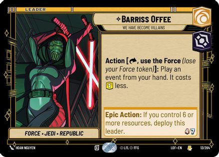 Barriss Offee - We Have Become Villains (013/264) (013/264) [Legends of the Force] - Fantasy Flight Games - Card Brawlers | Quebec | Canada |