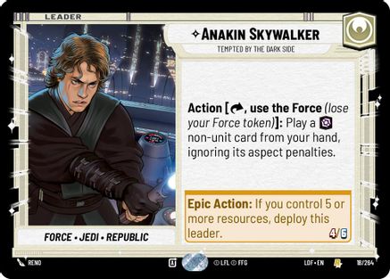 Anakin Skywalker - Tempted by the Dark Side (018/264) (018/264) [Legends of the Force] - Fantasy Flight Games - Card Brawlers | Quebec | Canada |