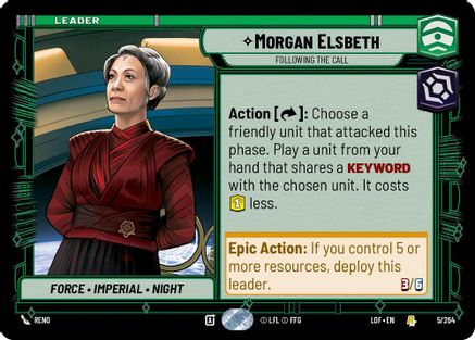 Morgan Elsbeth - Following the Call (005/264) (005/264) [Legends of the Force] - Fantasy Flight Games - Card Brawlers | Quebec | Canada |