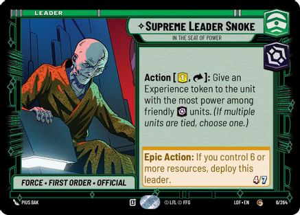 Supreme Leader Snoke - In the Seat of Power (006/264) (006/264) [Legends of the Force] - Fantasy Flight Games - Card Brawlers | Quebec | Canada |