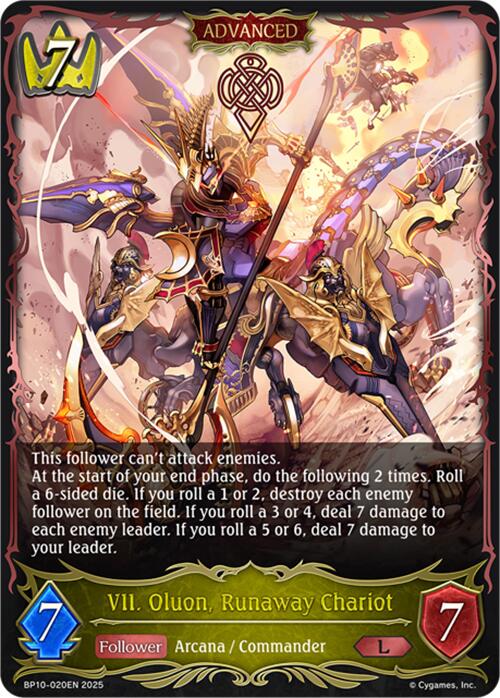 VII. Oluon, Runaway Chariot (BP10-020EN) [Gods of the Arcana] - Bushiroad - Card Brawlers | Quebec | Canada |