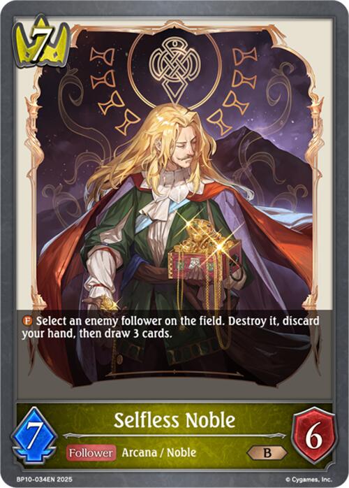 Selfless Noble (BP10-034EN) [Gods of the Arcana] - Bushiroad - Card Brawlers | Quebec | Canada |