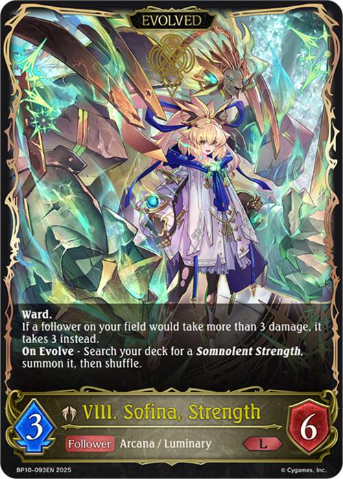 VIII. Sofina, Strength (Evolved) (BP10-093EN) [Gods of the Arcana] - Bushiroad - Card Brawlers | Quebec | Canada |
