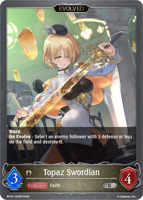 Topaz Swordian (Evolved) (BP10-100EN) [Gods of the Arcana] - Bushiroad - Card Brawlers | Quebec | Canada |