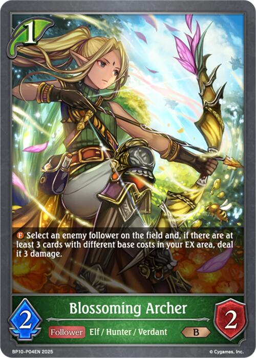Blossoming Archer - P04 (Foil) (BP10-P04EN) [Gods of the Arcana] - Bushiroad - Card Brawlers | Quebec | Canada |