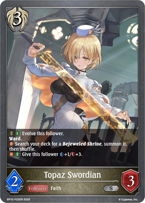 Topaz Swordian - P22 (Foil) (BP10-P22EN) [Gods of the Arcana] - Bushiroad - Card Brawlers | Quebec | Canada |