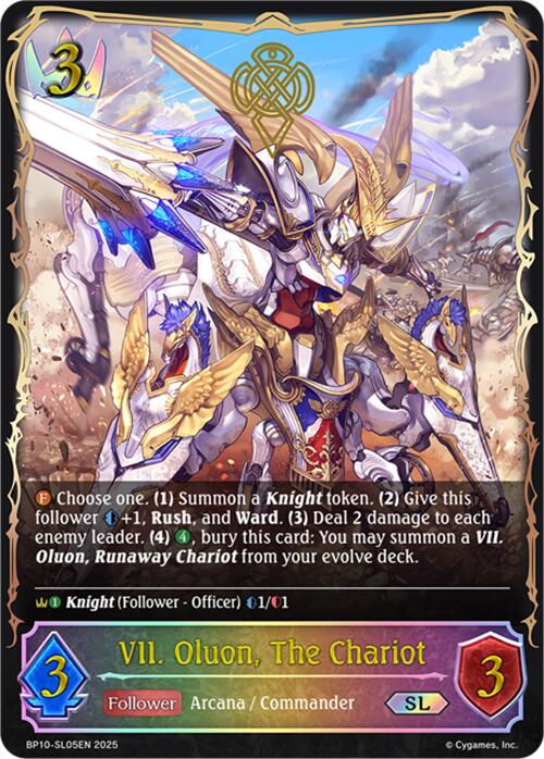 VII. Oluon, The Chariot (SL) (BP10-SL05EN) [Gods of the Arcana] - Bushiroad - Card Brawlers | Quebec | Canada |