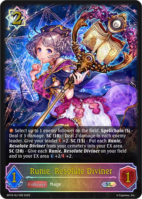 Runie, Resolute Diviner (SL) (BP10-SL11EN) [Gods of the Arcana] - Bushiroad - Card Brawlers | Quebec | Canada |