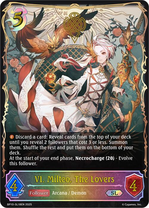 VI. Milteo, The Lovers (SL) (BP10-SL18EN) [Gods of the Arcana] - Bushiroad - Card Brawlers | Quebec | Canada |