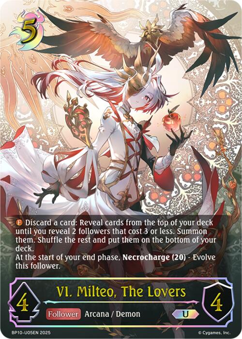 VI. Milteo, The Lovers (U) (BP10-U05EN) [Gods of the Arcana] - Bushiroad - Card Brawlers | Quebec | Canada |