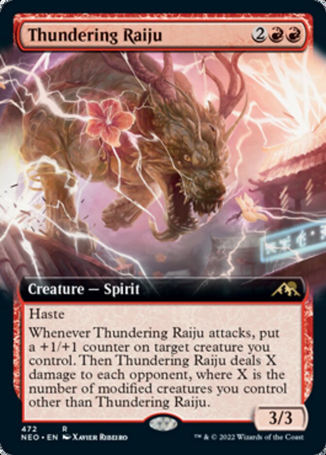 Thundering Raiju (Extended Art) [Kamigawa: Neon Dynasty] - Magic: The Gathering - Card Brawlers | Quebec | Canada |