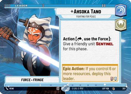 Ahsoka Tano - Fighting For Peace (267) (Hyperspace) (267) [Legends of the Force] - Fantasy Flight Games - Card Brawlers | Quebec | Canada |