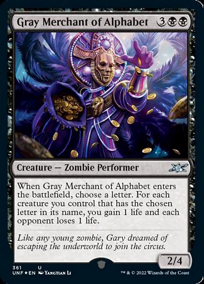 Gray Merchant of Alphabet (Galaxy Foil) [Unfinity] - Magic: The Gathering - Card Brawlers | Quebec | Canada |
